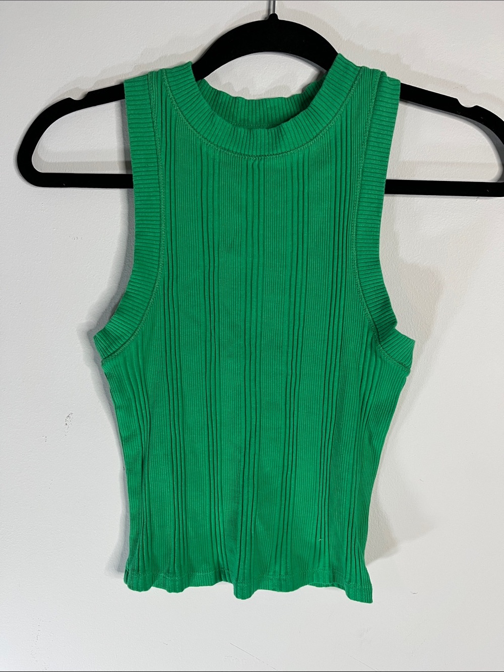 Preppy Y2K Zara Ribbed High-Mock Neck Tank Size S